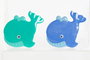 DKD Home Decor Set 6 Antideslizantes Ballena 11,5x1x10 cm