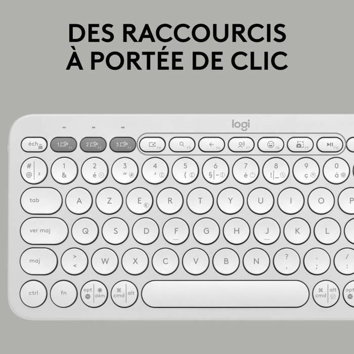 Logitech Pebble Keys 2 M380s Teclado Inalámbrico Bluetooth Blanco con Botón Easy-Switch Logitech Pebble Keys 2 M380s Teclado Inalámbrico Bluetooth Blanco con Botón Easy-Switch