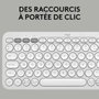 Logitech Pebble Keys 2 M380s Teclado Inalámbrico Bluetooth Blanco con Botón Easy-Switch