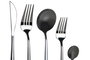 DKD Home Decor Juego de Cubertería Chic 20 Piezas Negro Inox