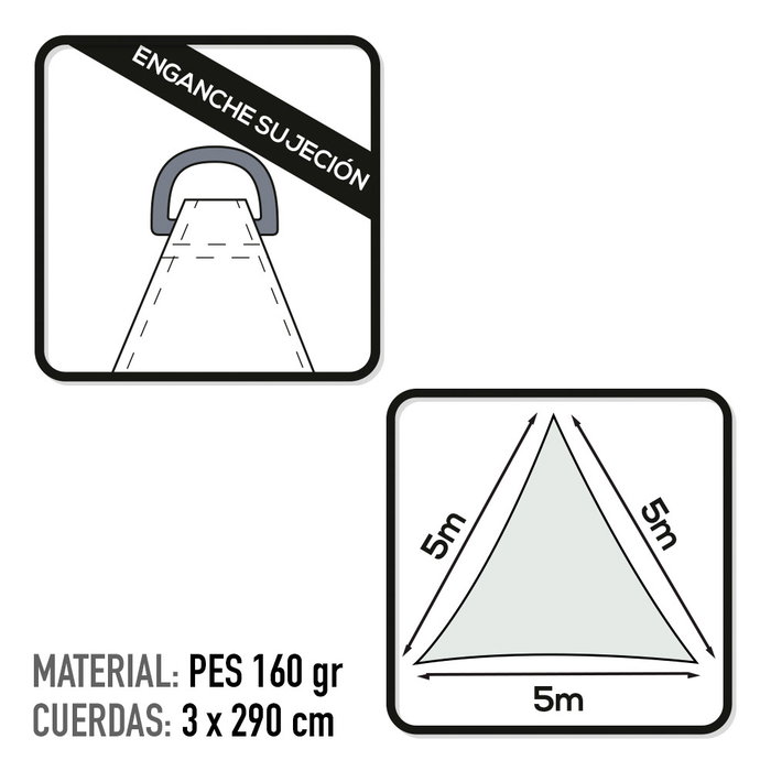 Aktive Garden Toldo Vela de Sombreo Triangular Blanco 500x500x500 cm