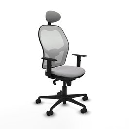PIQUERAS Y CRESPO Silla de oficina Jorquera con mecanismo Sincro, Gris claro y Blanco