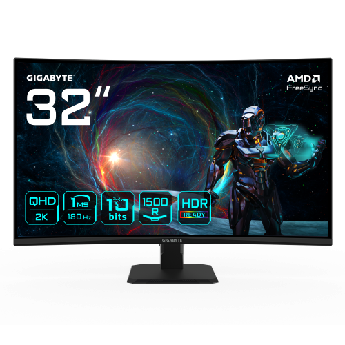 Gigabyte GS32QCA Monitor Curvo Gaming 31.5 pulg QHD 180Hz VA