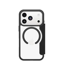 OtterBox React Folio MagSafe Series para Apple iPhone 17 Pro, Negro Crystal Transparente/Negro