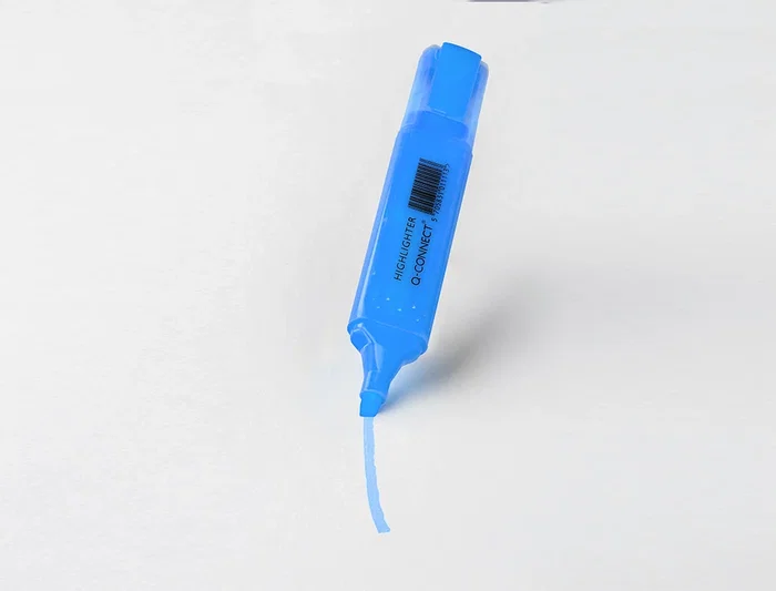 Q-connect Rotulador Fluorescente Azul Punta Biselada Trazo 1-5 mm