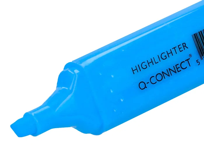 Q-connect Rotulador Fluorescente Azul Punta Biselada Trazo 1-5 mm