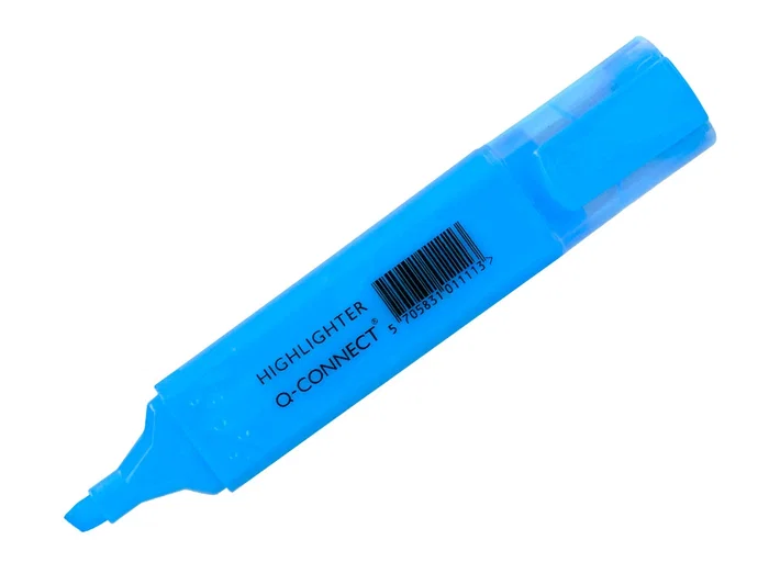 Q-connect Rotulador Fluorescente Azul Punta Biselada Trazo 1-5 mm