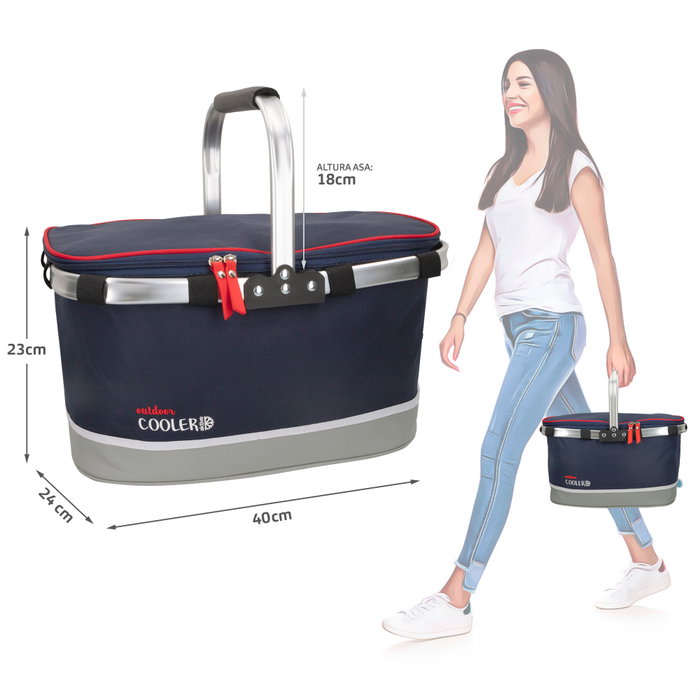 Aktive Bolsa térmica plegable 30 L azul oscuro Aktive Bolsa térmica plegable 30 L azul oscuro