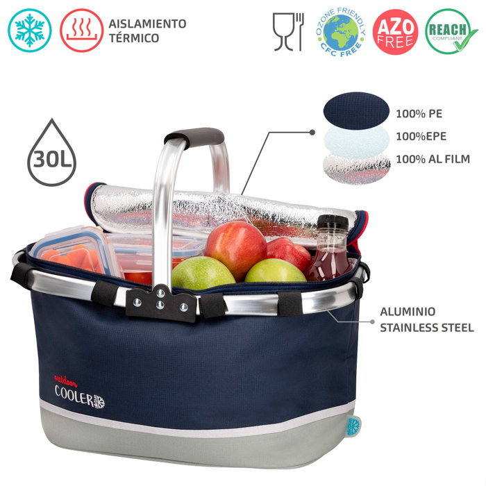 Aktive Bolsa térmica plegable 30 L azul oscuro Aktive Bolsa térmica plegable 30 L azul oscuro