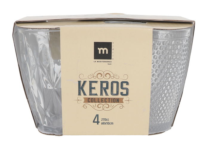 La Mediterranea Set 4 Vasos Keros 270 cc Md (12 Cajas)