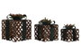 DKD Home Decor Set de Decoración 3 Piezas con LED Natural y Verde
