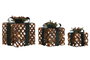DKD Home Decor Set de Decoración 3 Piezas con LED Natural y Verde