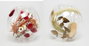 DKD Home Decor Portavelas de Cristal con Flor Seca Surtido Beige y Rojo