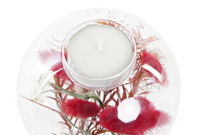 DKD Home Decor Portavela Beige Rojo 10 x 9 x 10 cm (4 Unidades)