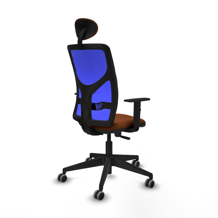 PIQUERAS Y CRESPO Silla de oficina Motilla con mecanismo Sincro, Marrón y Azul PIQUERAS Y CRESPO Silla de oficina Motilla con mecanismo Sincro, Marrón y Azul