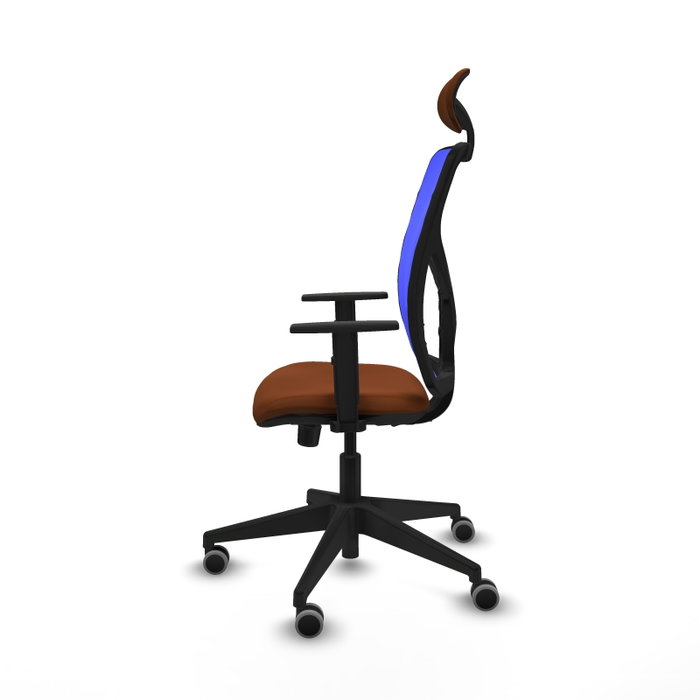 PIQUERAS Y CRESPO Silla de oficina Motilla con mecanismo Sincro, Marrón y Azul PIQUERAS Y CRESPO Silla de oficina Motilla con mecanismo Sincro, Marrón y Azul