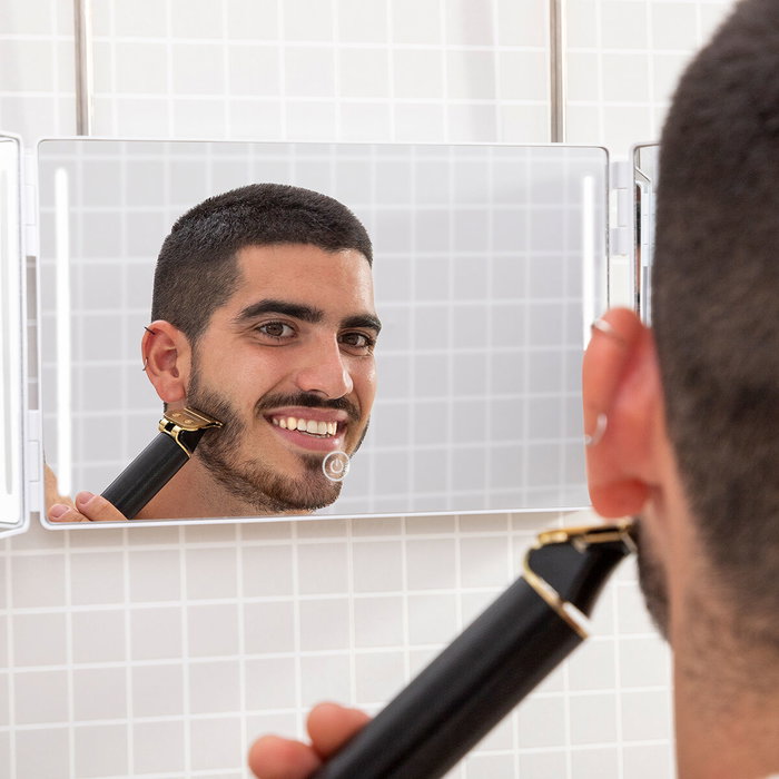 Inde Espejo para Baño con Luz LED y Visión 360° - Pack de 4 Unidades