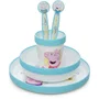 Thermobaby Juego de comida Peppa Pig 5 piezas: Plato, tazón, taza, cuchara y tenedor - Azul