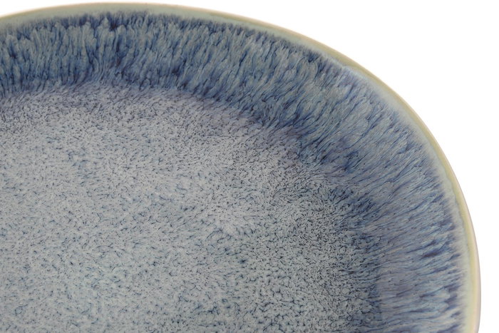 DKD Home Decor Plato Moderno 27.5 x 2.7 x 27.5 cm (12 Unidades) Azul Blanco Gres
