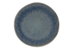 DKD Home Decor Set de 12 Platos Llanos de Gres Esmaltado Azul