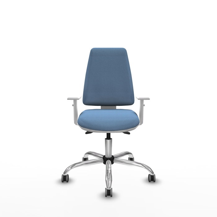 PIQUERAS Y CRESPO Silla de oficina Elche Azul cielo con mecanismo Asincro y Base cromada