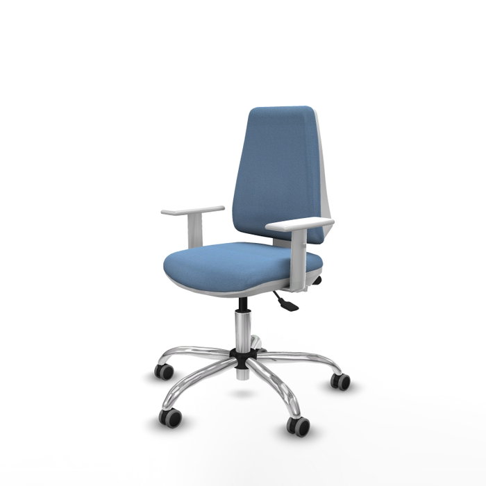 PIQUERAS Y CRESPO Silla de oficina Elche Azul cielo con mecanismo Asincro y Base cromada