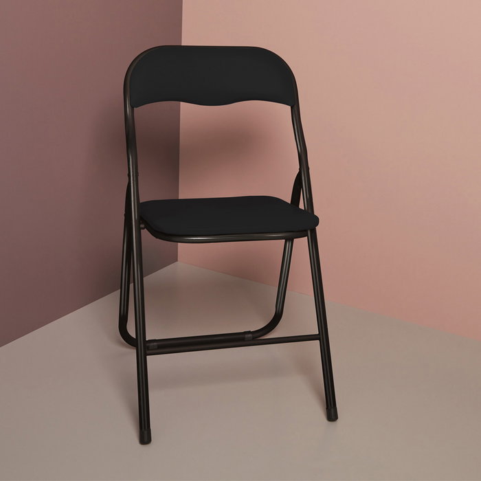 Day Silla Plegable Negra con Asiento Acolchado Soporta 100 kg 44x45x78 cm