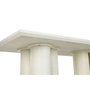 DKD Home Decor Mesa de Comedor Granito y MDF Simil Madera Blanco