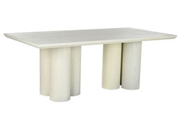 DKD Home Decor Mesa de Comedor Moderna Blanco Granito y MDF 100 x 76 x 200 cm