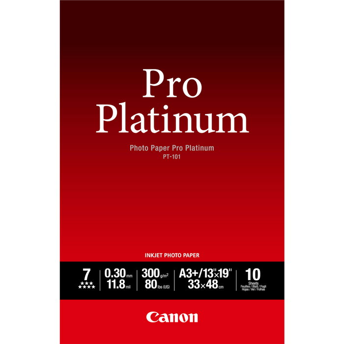 Canon Pro Platinum PT-101 Papel Fotográfico A3+ 10 Hojas