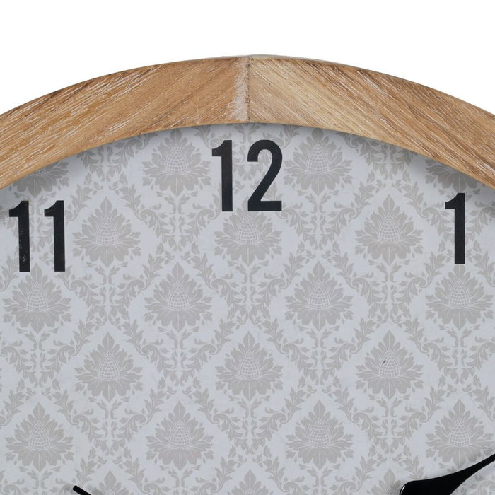 Ixia Reloj Natural-Blanco de Madera y Cristal 60 x 60 cm