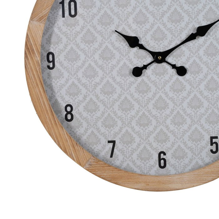 Ixia Reloj Natural-Blanco de Madera y Cristal 60 x 60 cm
