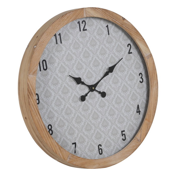 Reloj Natural-Blanco Madera / Cristal 60 X 60 X 6,50 cm