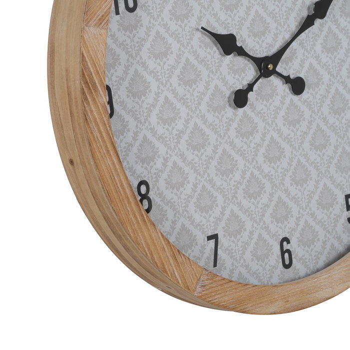 Reloj Natural-Blanco Madera / Cristal 60 X 60 X 6,50 cm
