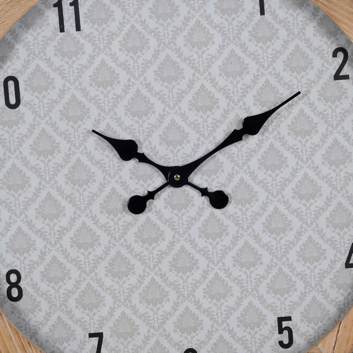 Reloj Natural-Blanco Madera / Cristal 60 X 60 X 6,50 cm