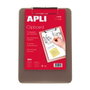 APLI PAPER Carpeta A4 con pinza superior gris translúcido