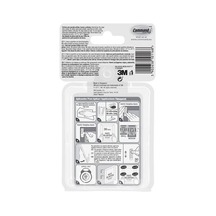 3M Command 17203 Tiras para Colgar Cuadros, Multipack 4 Pares Pequeñas (1.8 kg) y 8 Pares Medianas (5.4 kg), Adhesivos para Pared, Sin Daños