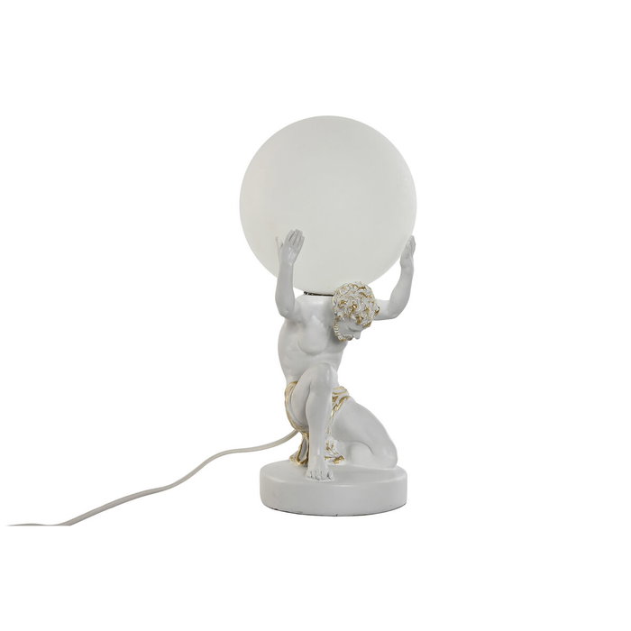 DKD Home Decor Lámpara de Sobremesa ATLAS Blanco
