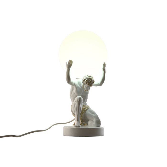 DKD Home Decor Lámpara de Sobremesa ATLAS Blanco