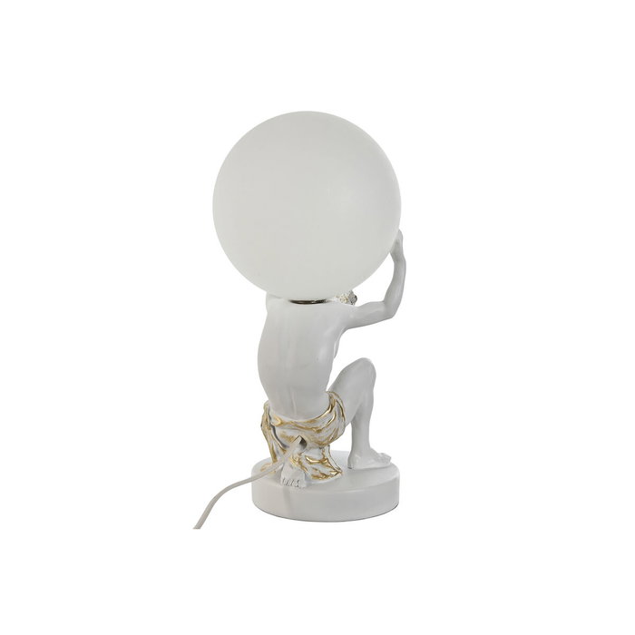 DKD Home Decor Lámpara de Sobremesa ATLAS Blanco
