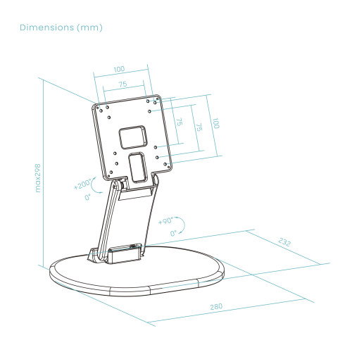 Tooq Soporte de Mesa o Pared para Monitor 17-27 pulgadas DB1027TN-B