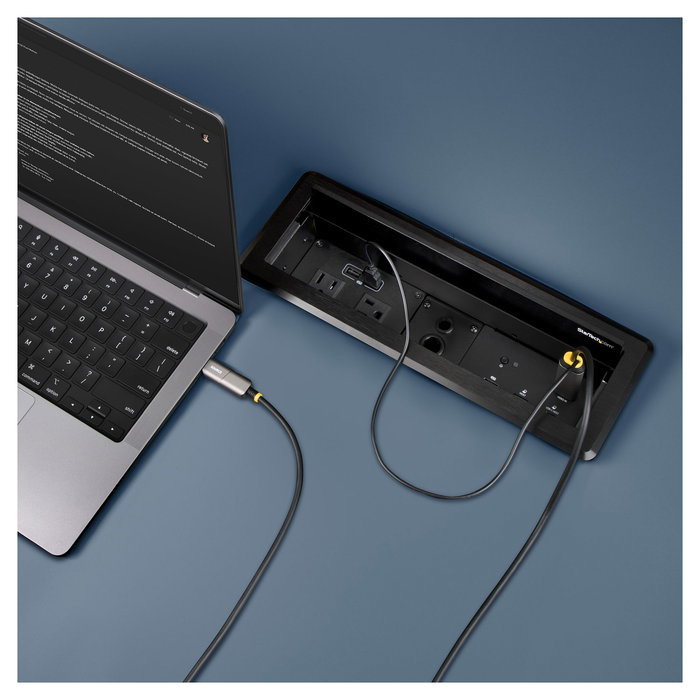 StarTech Cable Activo Óptico USB-C a HDMI 2.0 15.2m AOC - Conector USB Tipo C a HDMI Tipo A - 4K 60Hz HDR10 - Negro - 4.5mm - CL3