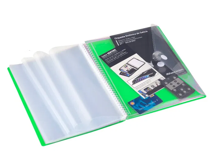Carchivo Carpeta Archivex Polipropileno Canguro Verde Escaparate Espiral 40 Fundas Cierre Gomas DIN A4