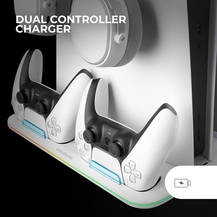 Mars Gaming Soporte Multifunción RGB para PS5 MPS5-B2 Blanco Mars Gaming Soporte Multifunción RGB para PS5 MPS5-B2 Blanco