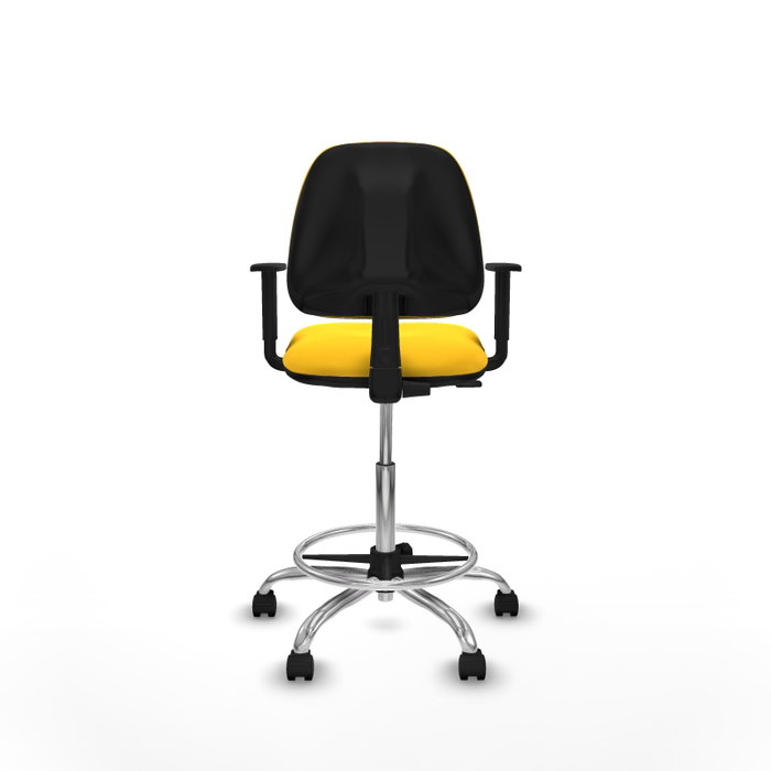 PIQUERAS Y CRESPO Taburete Isso CP similpiel amarillo brazos 1D base cromada PIQUERAS Y CRESPO Taburete Isso CP similpiel amarillo brazos 1D base cromada