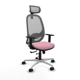 PIQUERAS Y CRESPO Silla de oficina Cilanco Rosa con respaldo de malla Gris