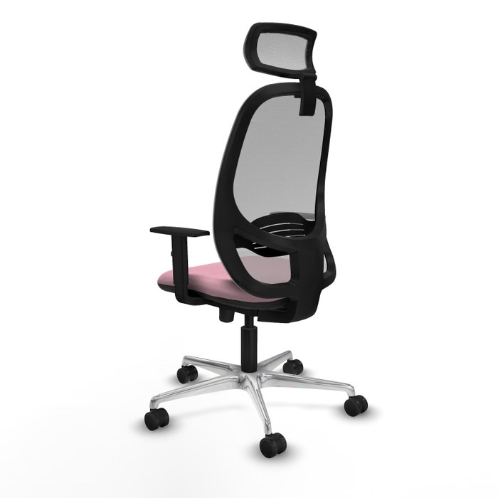 PIQUERAS Y CRESPO Silla de oficina Cilanco Rosa con respaldo de malla Gris