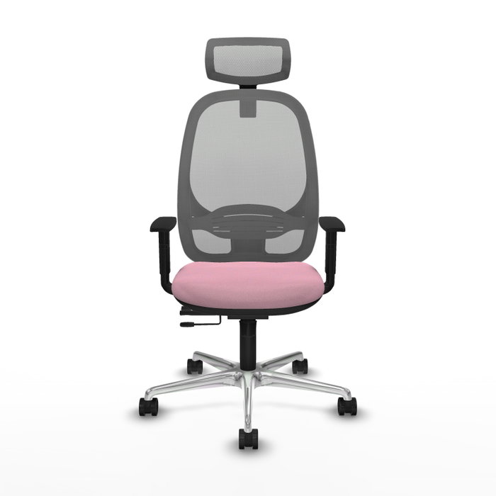 PIQUERAS Y CRESPO Silla de oficina Cilanco Rosa con respaldo de malla Gris