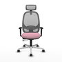 PIQUERAS Y CRESPO Silla de oficina Cilanco Rosa con respaldo de malla Gris