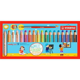 Stabilo Lápices De Colores Woody 3 En 1 C-Surtidos Estuche 18 Ud + 1 Sacapuntas